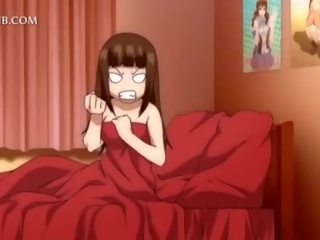 3d hentaï fille obtient chatte baisée sous la jupe en lit