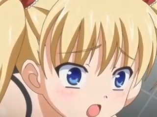 Tenåring anime blond får en medlem i henne rumpe