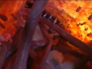 Fierbinte oriental scolarita suge freaky lung tentacul
