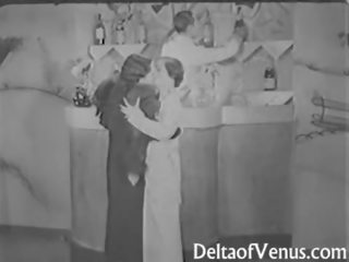 Vintage porn from the 1930s FFM Threesome Nudist Bar