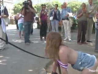 Beautiful 18 Year Old Is Made To Crawl On Her Knees Suck peter And Get Ass Pounded In Public