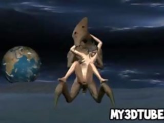 Foxy 3D deity Gets Fucked By An Alien On The Moon