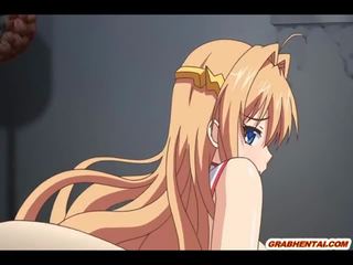 Busty anime coed hard double penetration