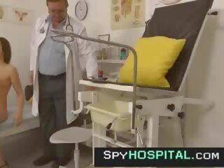 Pretty eighteen checked by old gyno doc hidden cam