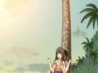Big Ass Anime damsel Squirts On The Beach