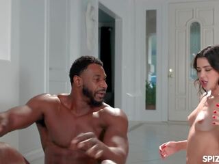 Slim Petite Fucks Her Yoga Trainer's Big Black manhood