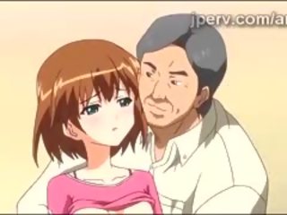 Maličké anime mladý dáma dostane smashed podľa dospelé veľký phallus