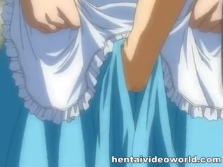 Bewitching maid takes hard hentai stick