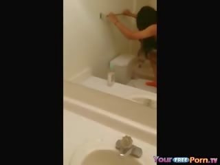 Ggheton teini-ikä kylpyhuone seksi video-
