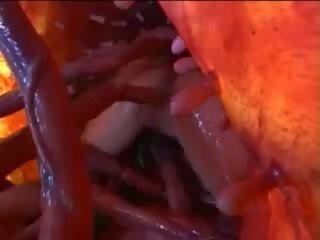 Sensationell orientalisch straße mädchen saugt tentakel und wird andere ein im besitzen muschi