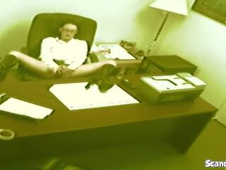 Secretary fingering at office