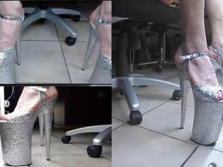 Webcam video với 10 inch glitter giày cao gót, người lớn phim 8b
