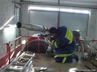 Two Big penis Firemen Suck Each Others Hard Cocks