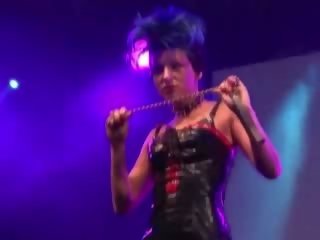 Gothic stripper loves on stage fetish